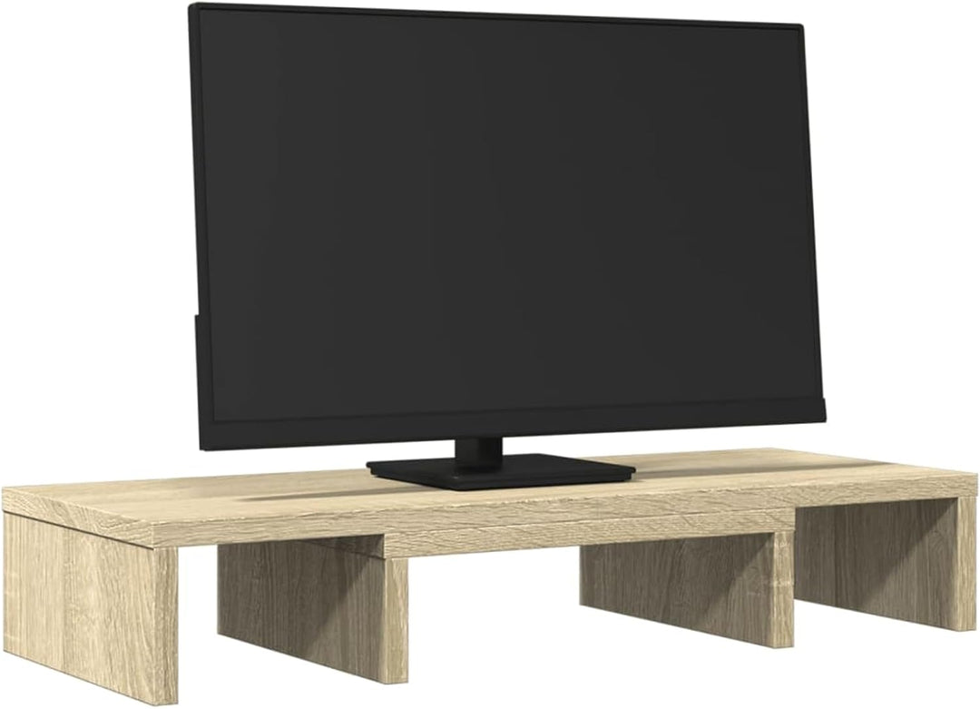 Monitorständer Verstellbar Sonoma-Eiche 60x24x10,5 cm | Verstellbare Länge bis 60 cm, neigbarer Wink