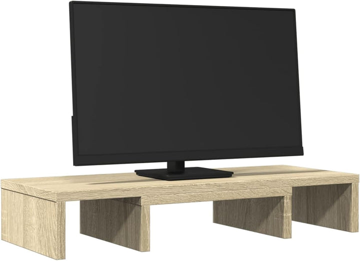 Monitorständer Verstellbar Sonoma-Eiche 60x24x10,5 cm | Verstellbare Länge bis 60 cm, neigbarer Wink