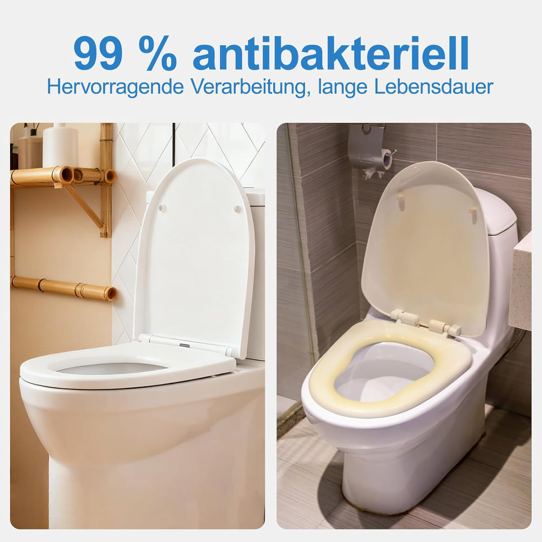 Toilettendeckel mit Absenkautomatik,Urea-Duroplast WC Sitz Quick-Release Funktion zur Einfachen Rein