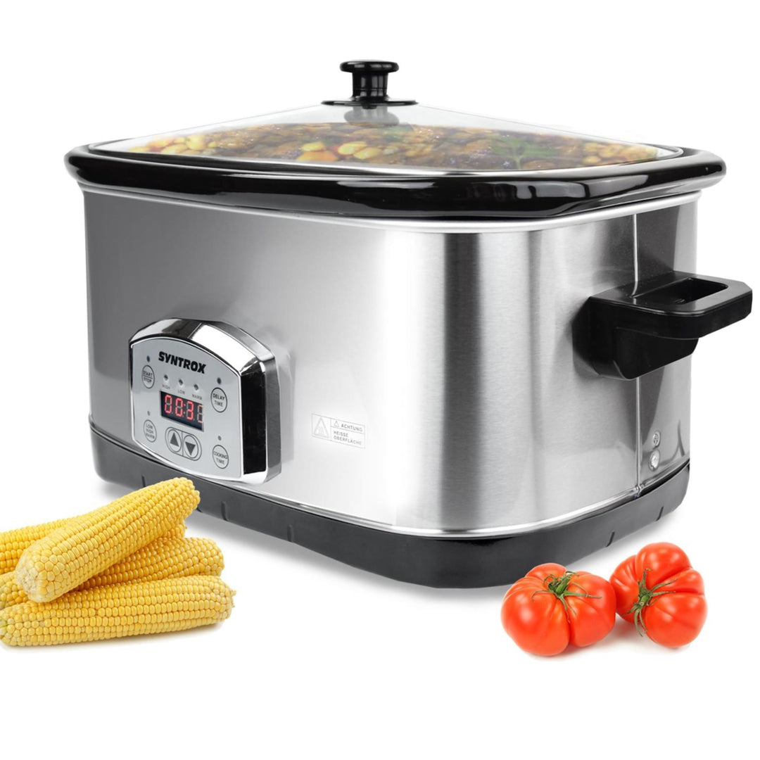 Syntrox 7,5 l Slow Cooker | Schmortopf | Schongarer | Multikocher Lotel, Warmhaltefunktion, Spülmasc