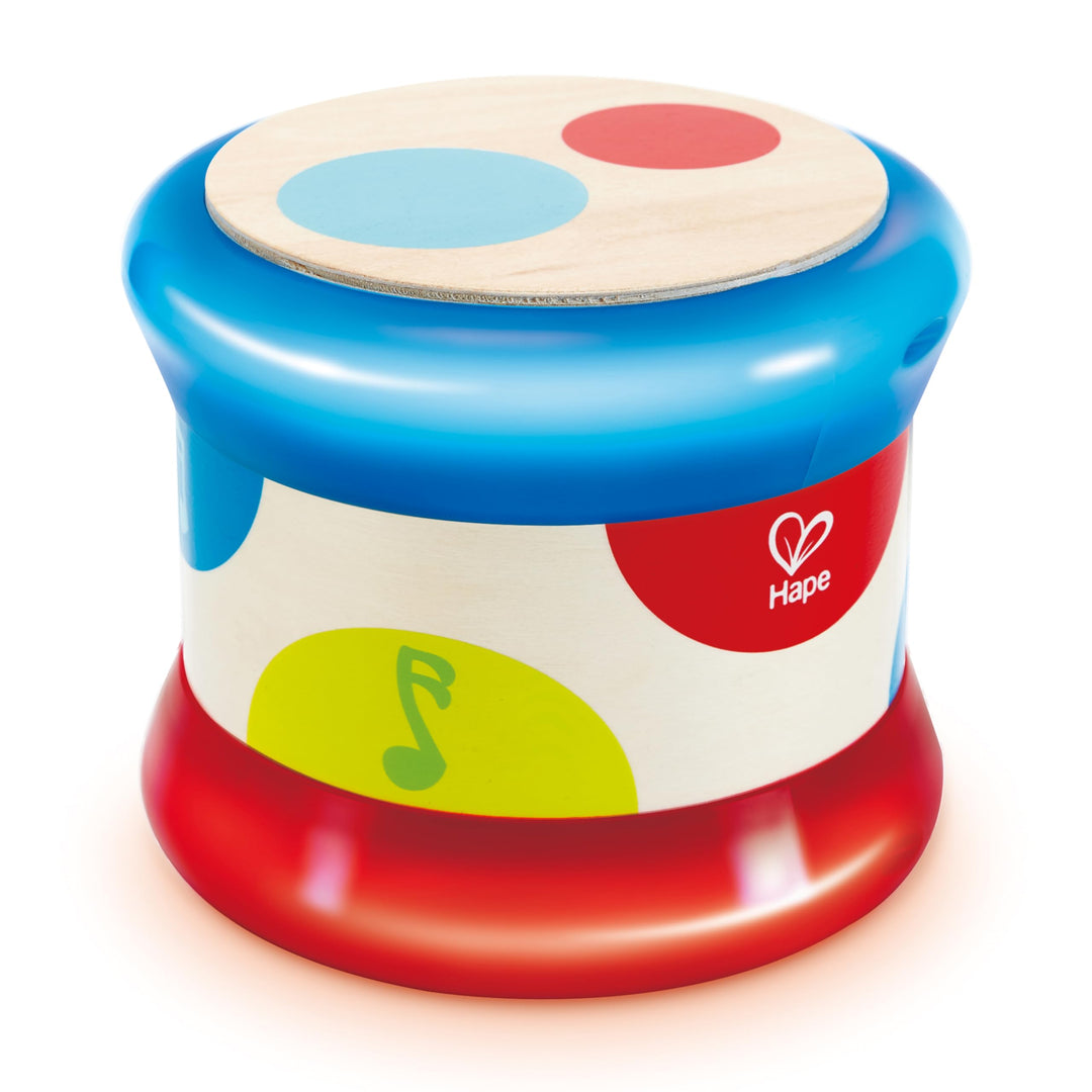 Hape Baby-Trommel - Rollendes Musikspielzeug für Kleinkinder zum Erlernen von Rhythmus und unterschi