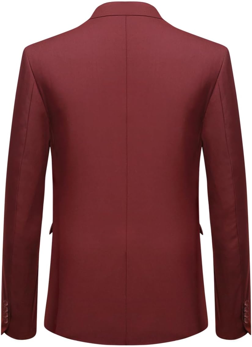 Anzug Herren Slim Fit 3 Teilig Anzüge Herrenanzug Sakko für Hochzeit Business XL Wine Rot, XL Wine R