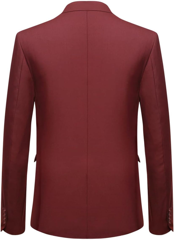 Anzug Herren Slim Fit 3 Teilig Anzüge Herrenanzug Sakko für Hochzeit Business XL Wine Rot, XL Wine R