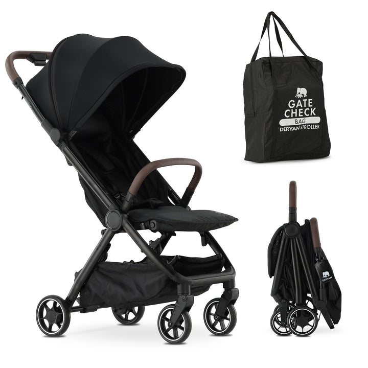 Deryan Air Reisebuggy - Leicht & kompakt - Handgepäckgrösse, faltbarer Reise-Kinderwagen mit Liegefu