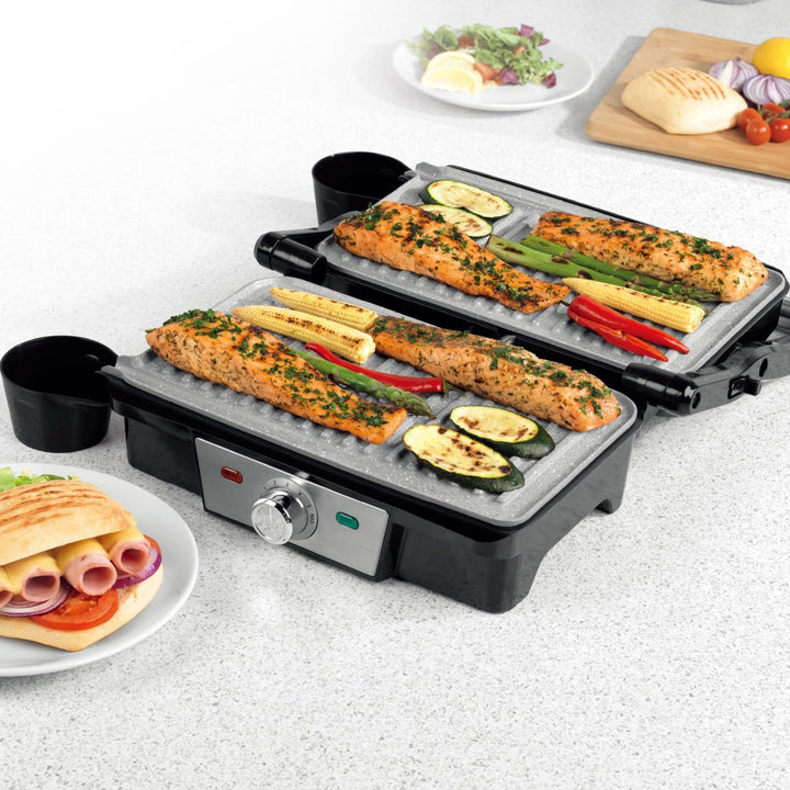 SUPERLEX Kontaktgrill Tischgrill 1500W für Steak, Sandwich Maker, Panini Grill, Toaster mit antihaft