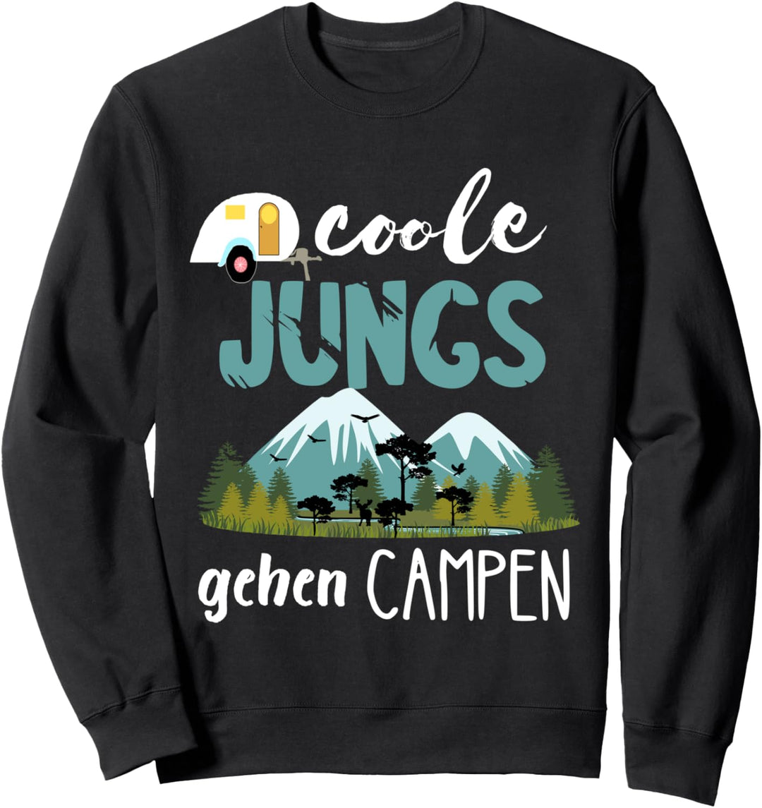 Coole Jungs Gehen Campen Campingplatz Wohnwagen Camper Sweatshirt