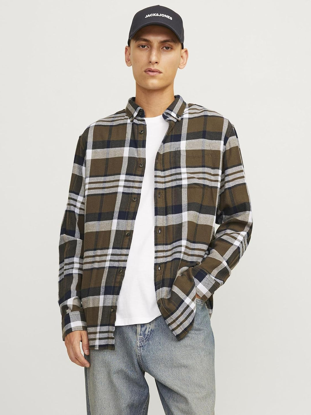 Jack &amp; Jones Herren Jjeclassic Autumn Check Shirt Ls Sn Langarmhemd XS Canteen, XS Canteen