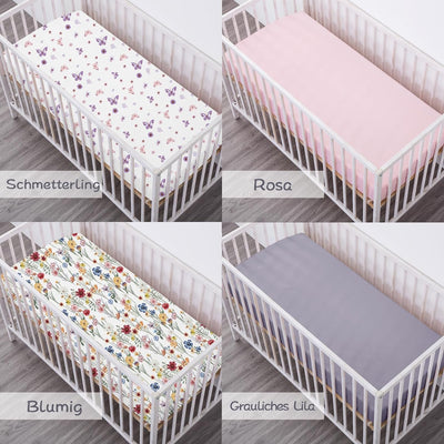 Bimocosy Spannbettlaken Spannbetttücher Laken für Babybetten Kinderbett 60x120 cm, 100% Mikrofaser,
