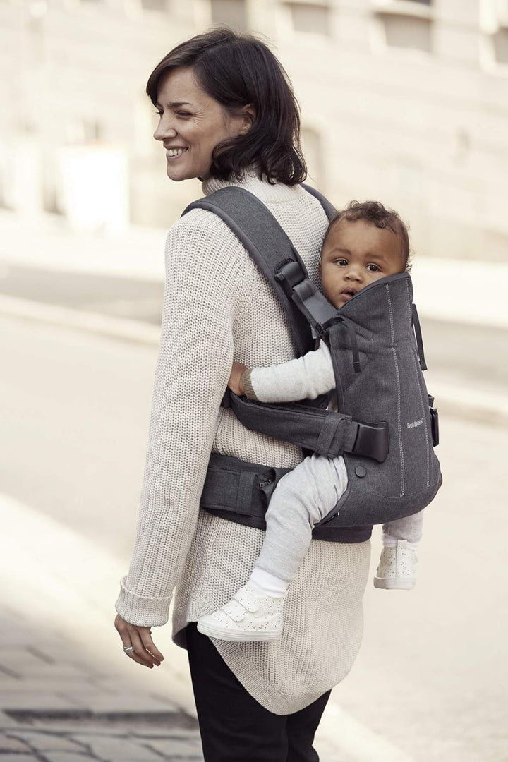BabyBjörn Babytrage One, Baumwollmix, Jeansgrau/Dunkelgrau Jeansgrau/Dunkelgrau Baumwollmix, Jeansgr