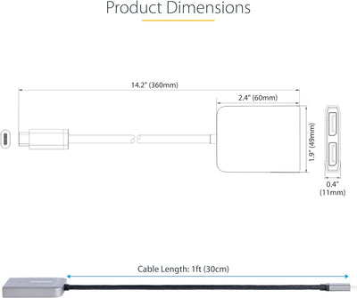 StarTech.com USB-C auf Dual DisplayPort 1.4 Adapter, USB-C Multi-Monitor MST Hub, Dual 5K 60Hz DP La