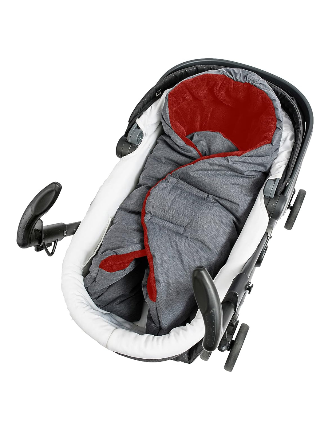 Altabebe AL2008P-79 Baby Einschlagdecke für Babyschale und Autositz, dunkelgrau/rot, Dunkelgrau/Rot