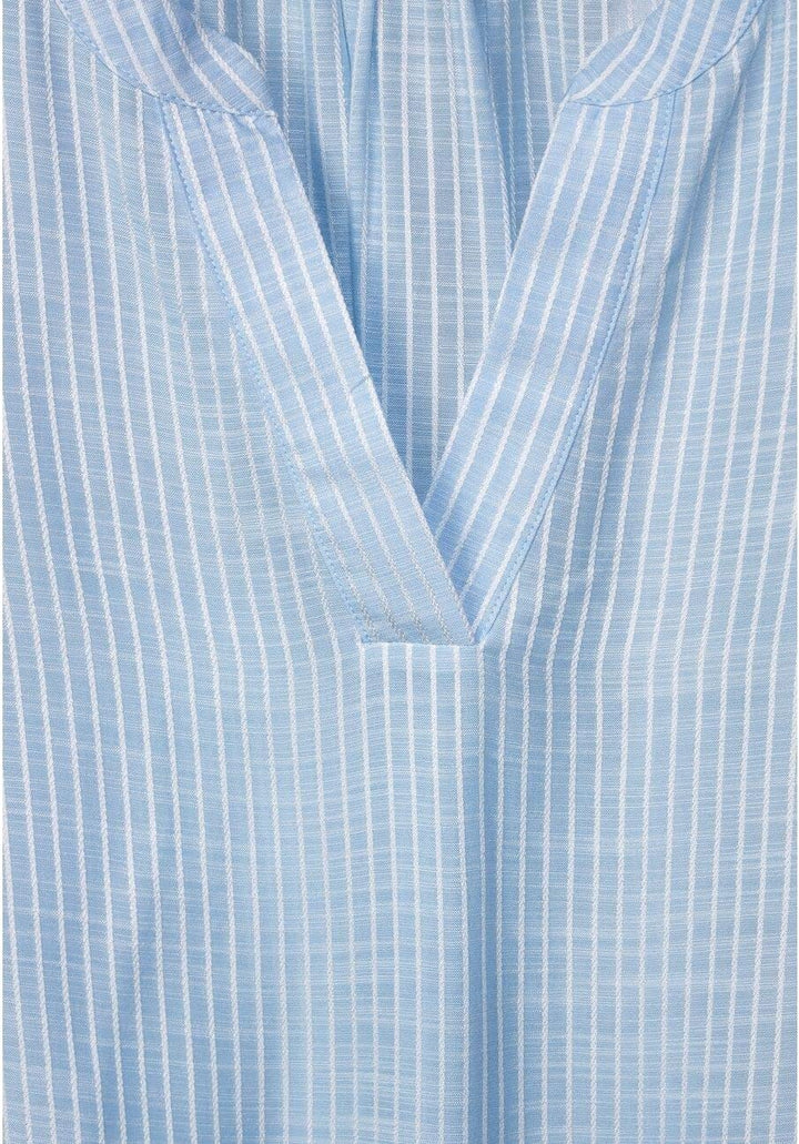 Street One Damen Langarmbluse Gestreift 34 Light Splash Blue, 34 Light Splash Blue