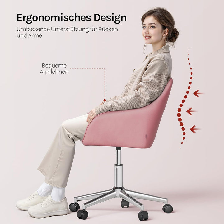 WOLTU Homeoffice Stuhl, Schreibtischstuhl, Drehstuhl, Schminkstuhl, höhenverstellbar, bis 150 kg bel