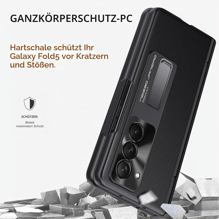 NINKI Kompatibel Samsung Galaxy Z Fold 5 Hülle mit Privacy Screen Protector,Kunstleder Magnetic Scha