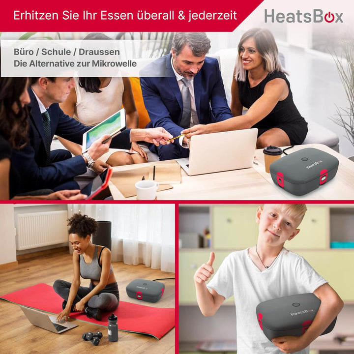 FAITRON HeatsBox Style, Thermobehälter für Essen, Elektrische Lunchbox für Jung und Alt, Auslaufsich