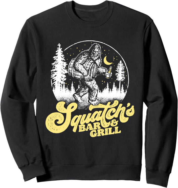 Funny Beer Drinking Bigfoot - Vintage Squatch's Bar & Pub Sweatshirt