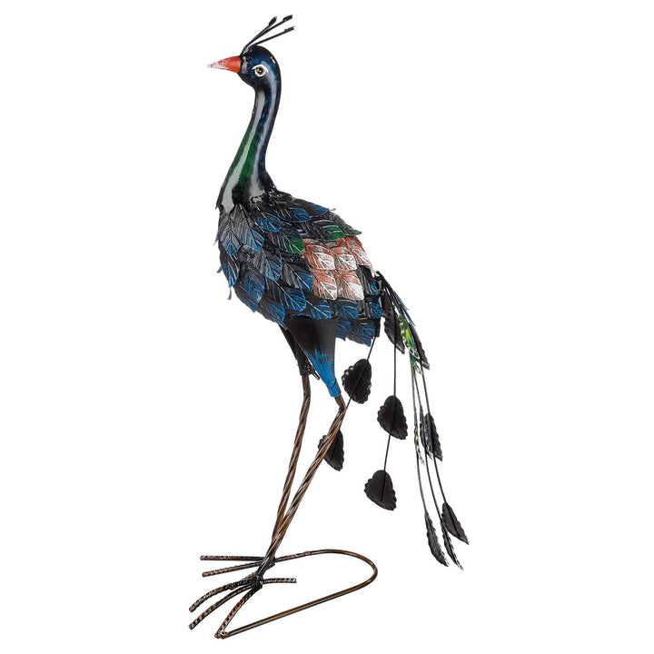 GILDE Metall Pfau bunt H59cm Höhe 57 cm Blau, Grün, Höhe 57 cm Blau, Grün