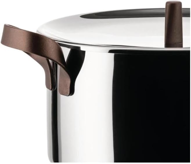 Alessi edo PU102/24 Schmortopf mit Zwei Griffen aus Edelstahl, Griffe aus Edelstahl mit PVD-Beschich