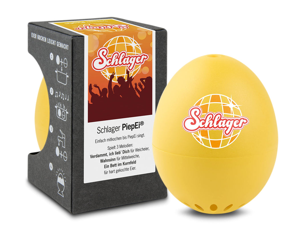 Schlager PiepEi - Singende Eieruhr zum Mitkochen - Eierkocher für 3 Härtegrade - 80er Jahre Schlager