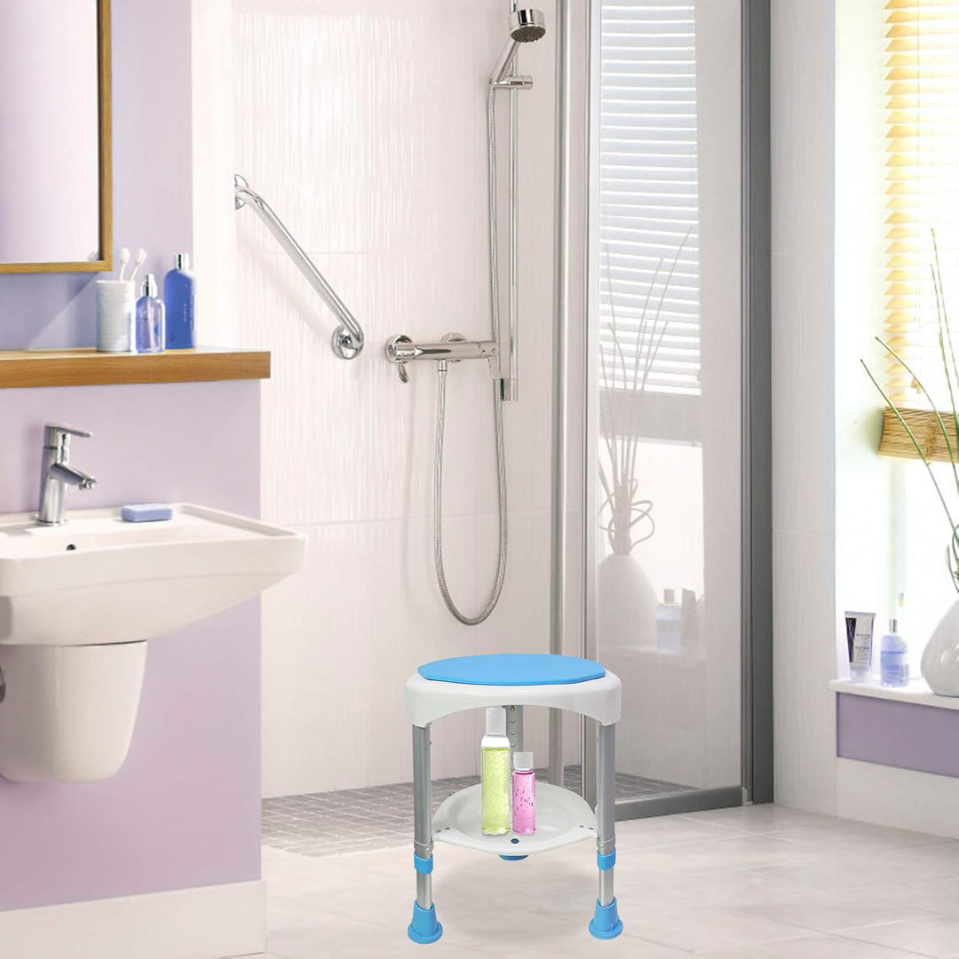 HENGMEI Badhocker für Dusche Duschhocker Duschsitz Höhenverstellbar Aluminium Anti-Rutsch mit prakt