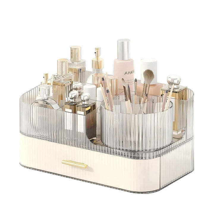 DASITON Make Up Kosmetik Organizer, 360° Drehbar Make Up Pinsel Organizer, Grosser Kosmetik Aufbewah