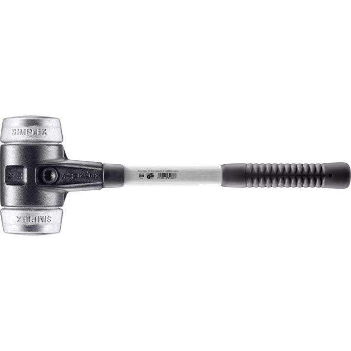 SIMPLEX-Schonhammer, Weichmetall; mit verstärktem Tempergussgehäuse und Fiberglasstiel | D=80 mm | 3