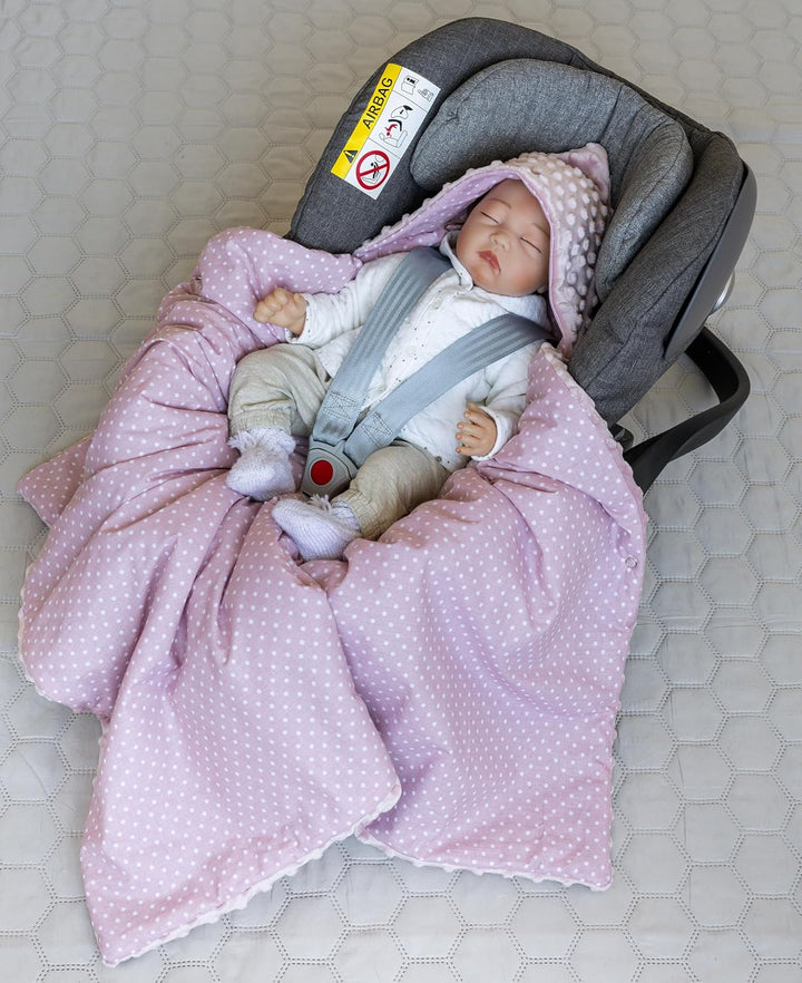 LOOLAY Einschlagdecke Babyschale - Babydecke Autositz 90x90 cm - Fusssack für Autositz Ganzjahresdec
