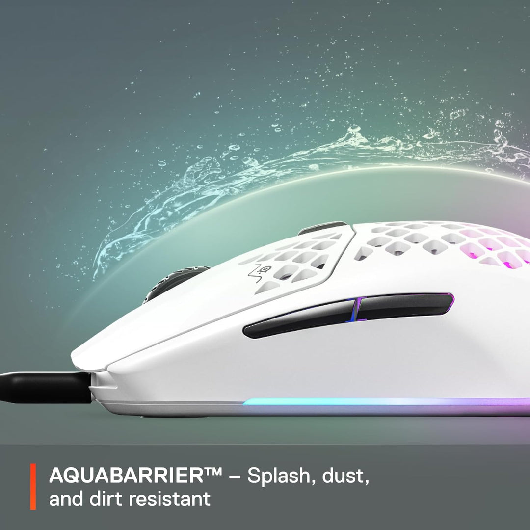 SteelSeries Aerox 3 Wireless Snow (2022) - Superleichte Gaming-Maus - 68 g Gewicht und wasserabweise