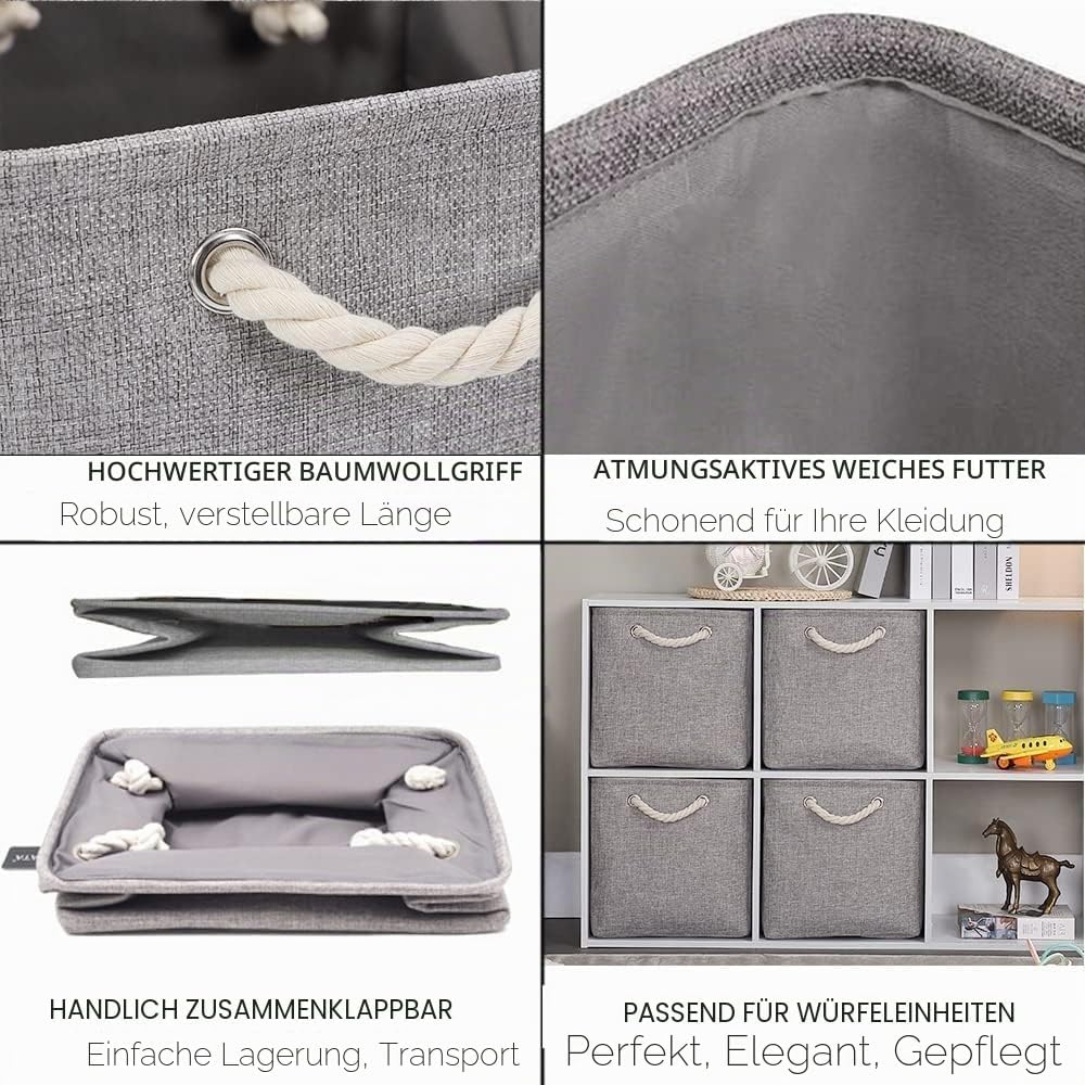 Mangata Aufbewahrungsbox, 33x38x33cm Aufbewahrungskorb Stoff, Box in Würfel für Schrank, Regal, und