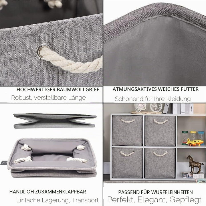 Mangata Aufbewahrungsbox, 33x38x33cm Aufbewahrungskorb Stoff, Box in Würfel für Schrank, Regal, und