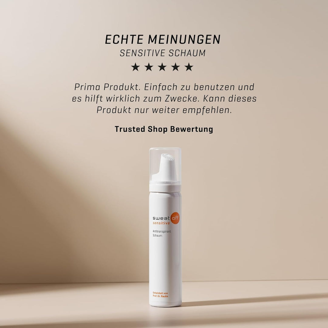 Sweat-Off sensitive Antitranspirant Schaum, Flüssigkeit, 75ml gegen Schwitzen | Schaum gegen Schweis