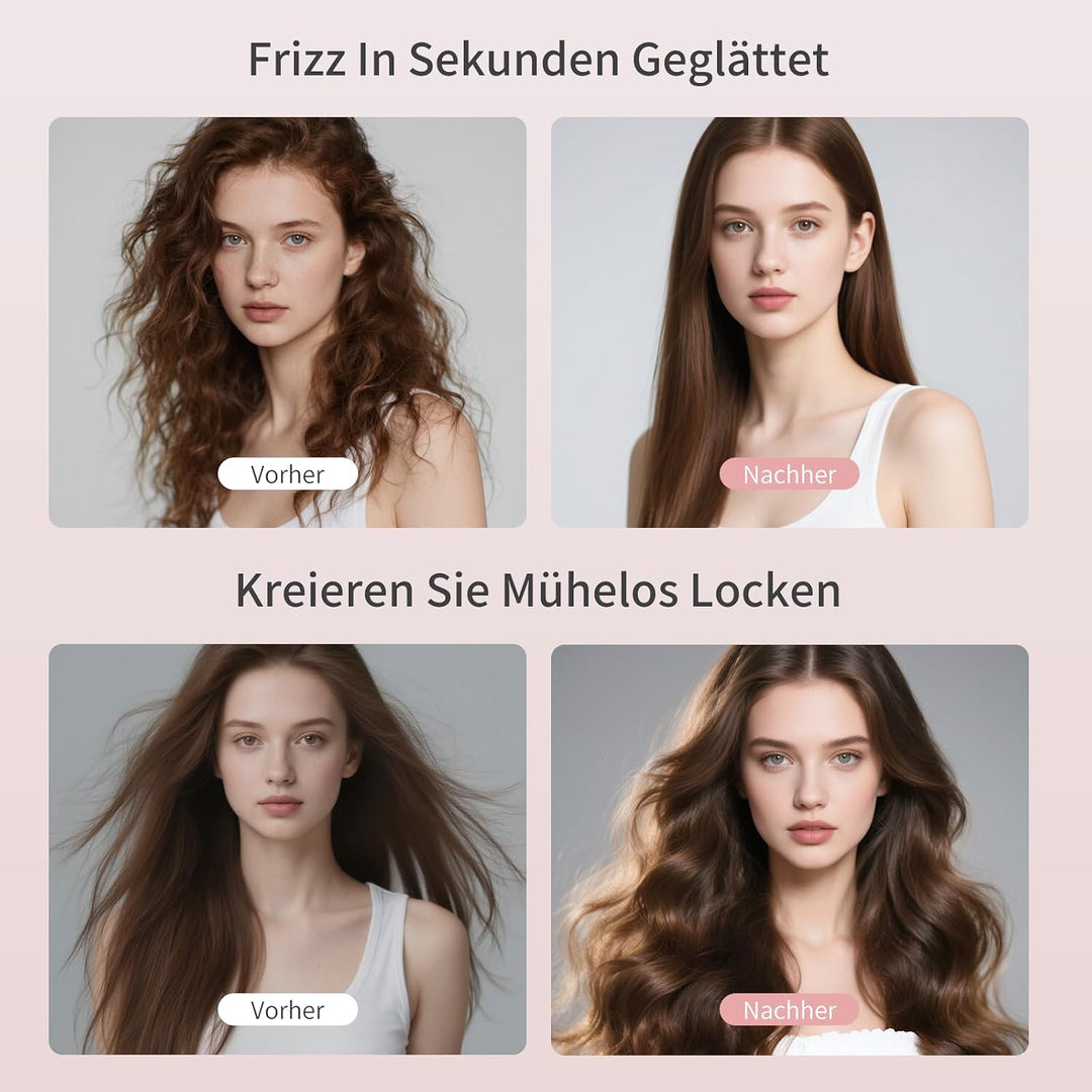 AISEELY Thermobürste 3-in-1, Thermal Brush 38mm Ionische Rundbürste Lockenbürste Styler,erhitzt für