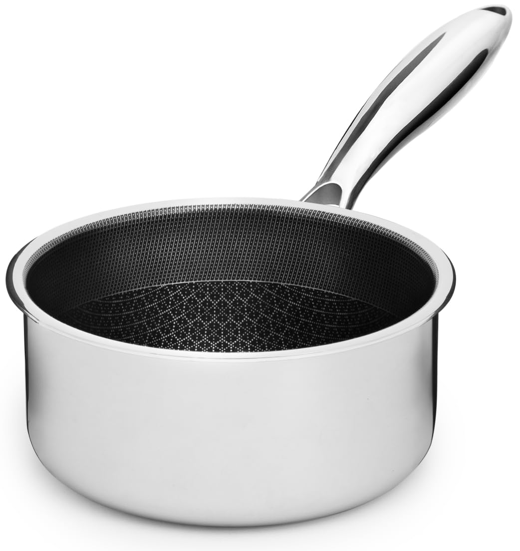 Cookware Stielkasserolle 14 cm (0,9 l) | Beschichteter Kochtopf Induktion | Sossentopf Für Alle Herd
