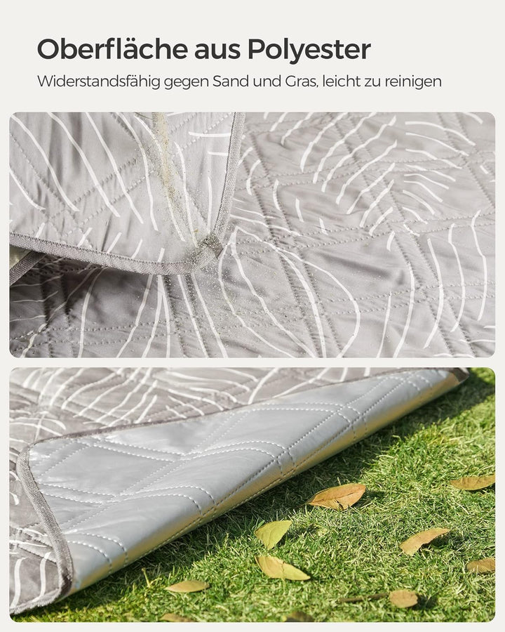 SONGMICS Picknickdecke, 200 x 200 cm, mit 4 Erdankern, gross, Campingdecke, für Park, Garten, Strand