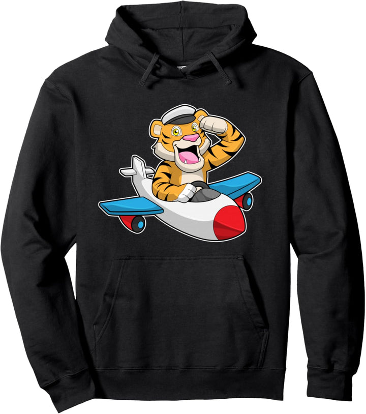 Tiger Pilot Flugzeug Pullover Hoodie