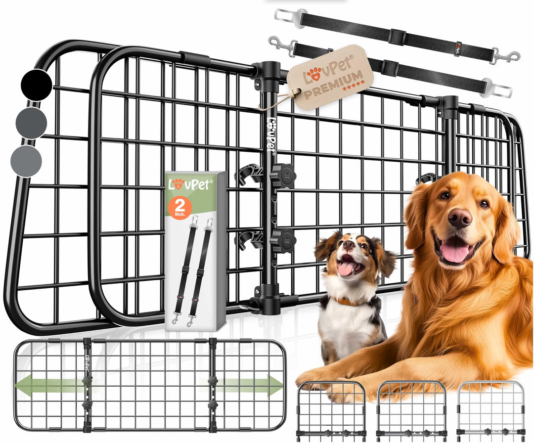 Lovpet® Hundegitter Auto, Autoschutzgitter Trenngitter Universal, verstellbare Breite, Kopfstütze Ko