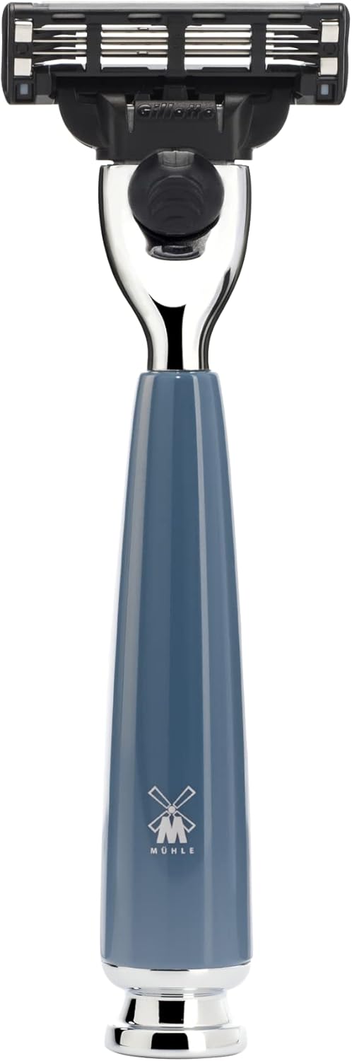 MÜHLE Rasierset mit Schale - Rytmo Serie - Reines Dachshaar - kompatibel mit Gillette-Klingen - Edel