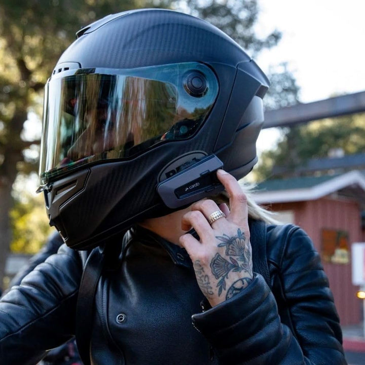 Cardo PACKTALK Edge Motorrad Bluetooth Kommunikationssystem Headset Gegensprechanlage – Doppelpack,