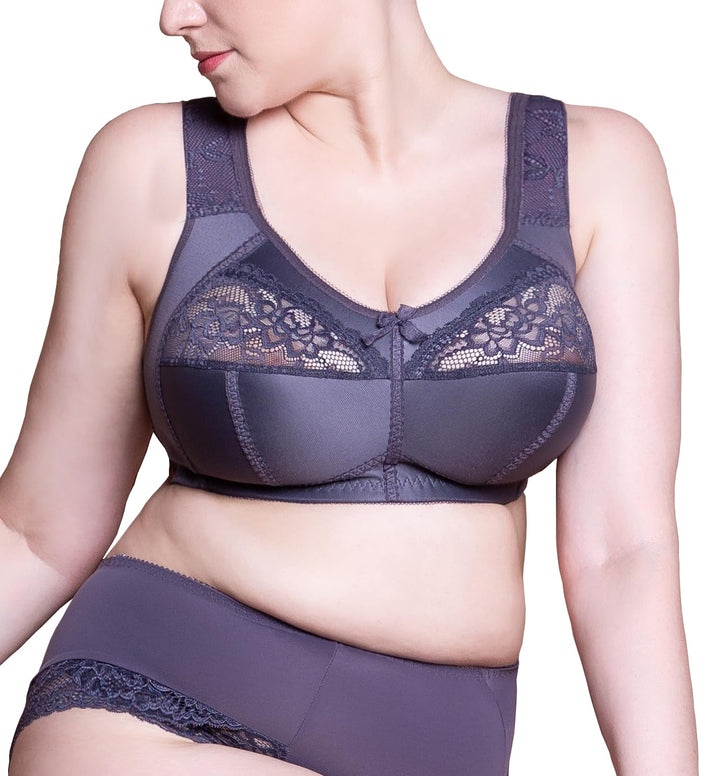 BH Full Cup, Soft Minimizer, ohne Bügel, mit Spitzen, Grossen Grössen, Breiten Trägern, Baumwolle la