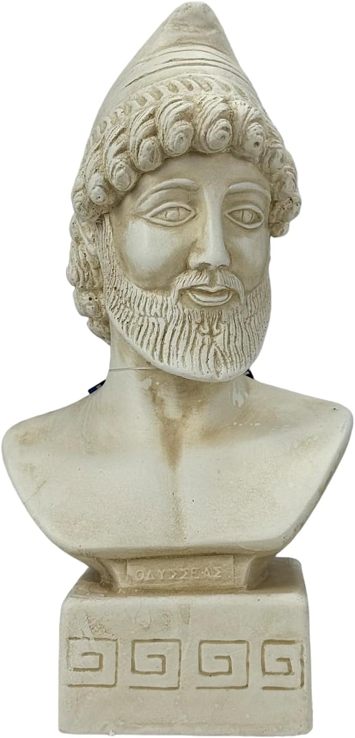 Odysseus Griechischer König von Ithaca Büste Trojan Kriegshelden Steinguss Statue Skulptur