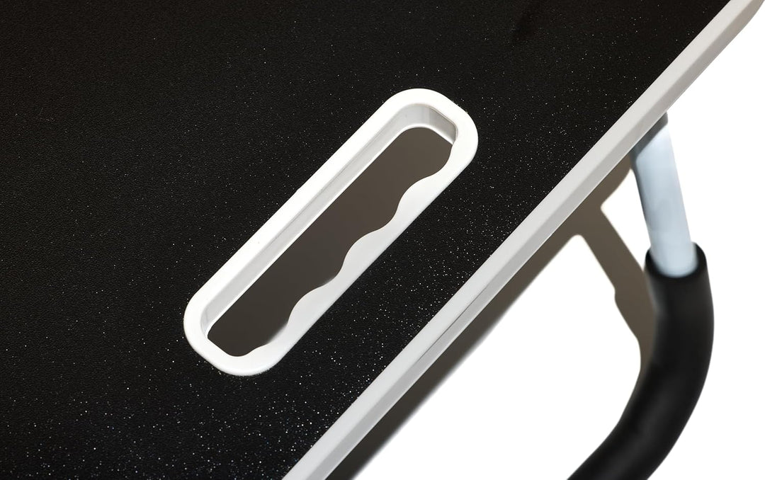 Smart Working Klapptisch aus Kunststoff und Metall, zusammenklappbar, mit Getränkehalter und Tablet-