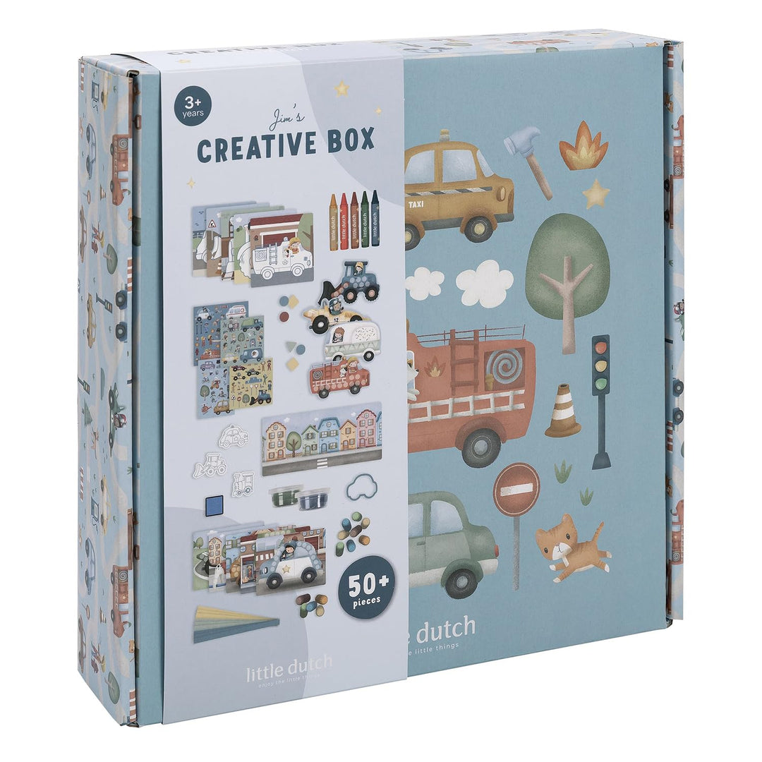 Little Dutch Bastelset/Kreativitätsbox XL - für Jungen ab 3 Jahren - Kreativ Basteln Aufkleber Stick