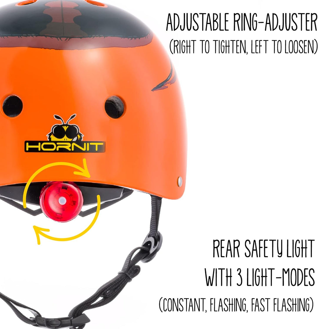 hornit Kinderhelm Fahrradhelm für Mädchen und Jungs Herren und Damen - Komplett einstellbar - LED Rü