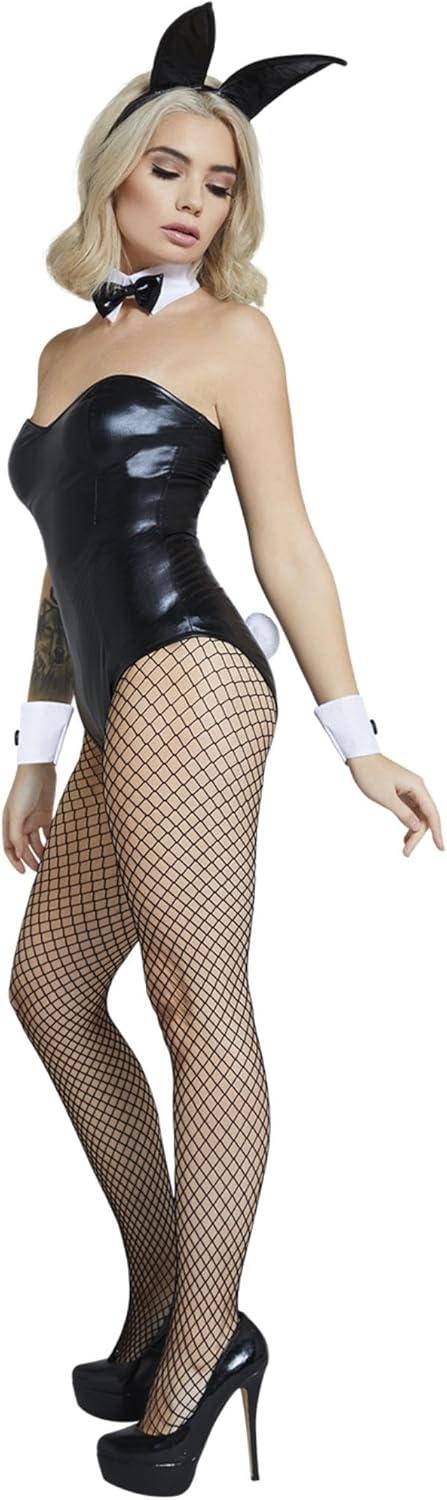 Smiffys 50743 - Black Fever Bunny Kostüm Damen X-Small (UK 4-6), X-Small (UK 4-6)