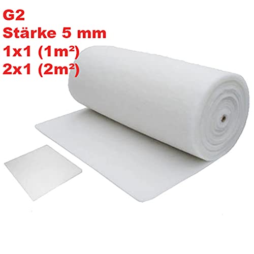 G2 Filtermatte 1x1m - Luftfiltermatte 1m² für Lüftungsanlagen - Filterrolle aus Polyester - 17–20mm