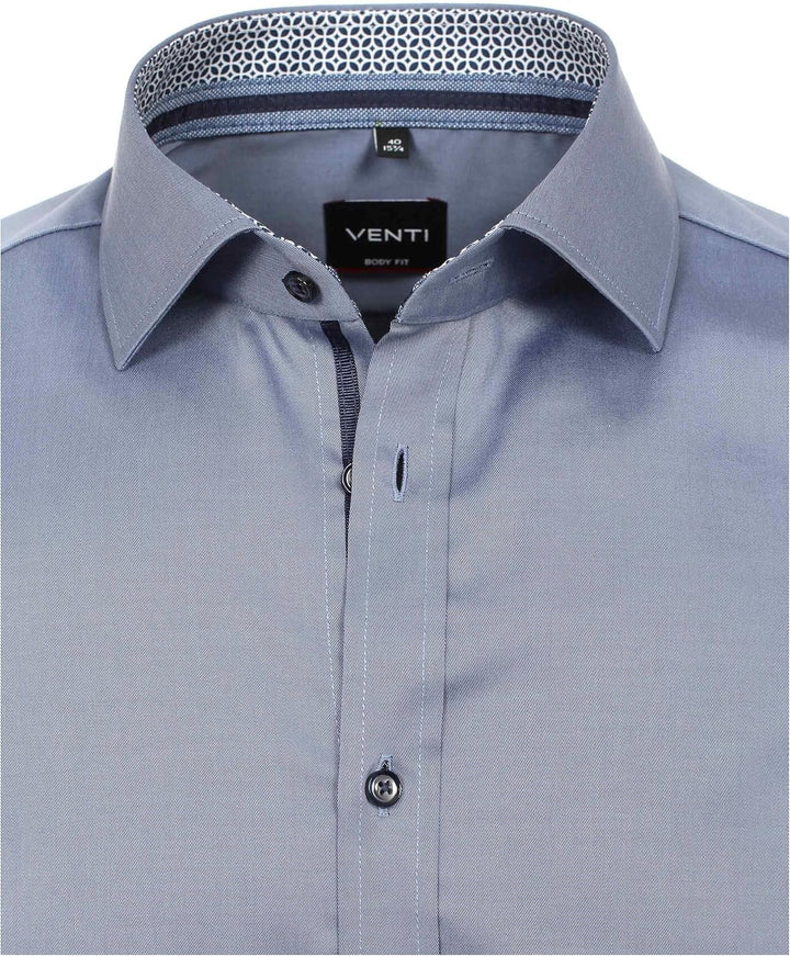 Venti Businesshemd Uni Body Fit Standard 35 Mittelblau, Standard 35 Mittelblau