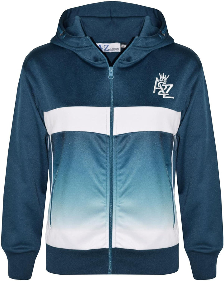 A2Z 4 Kids Kinder Jungen Mädchen Trainingsanzug 3D Digital Zwei Tone Gradient - T.S 307 Teal 7-8