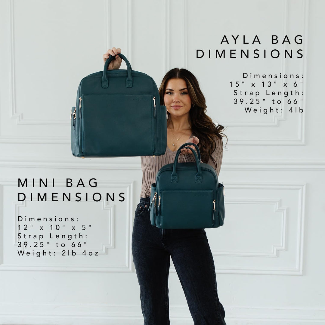 Ayla &amp; Co Mini-Tasche, Übergangs-Minimal-Wickeltasche, veganes Leder, mit erweiterbaren Taschen, int
