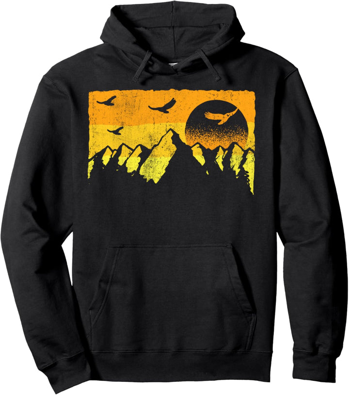 Trendy Camp Woodsy Sunset Pullover Hoodie