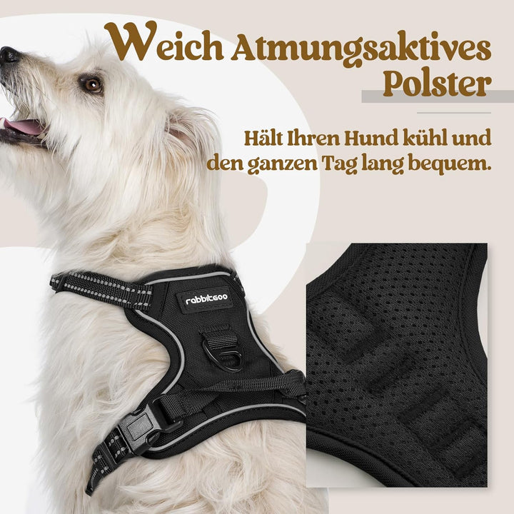 rabbitgoo Hundegeschirr Kleine Hunde, Anti Zug Geschirr mit Kontrolle, No Pull Verstellbar Hundegesc